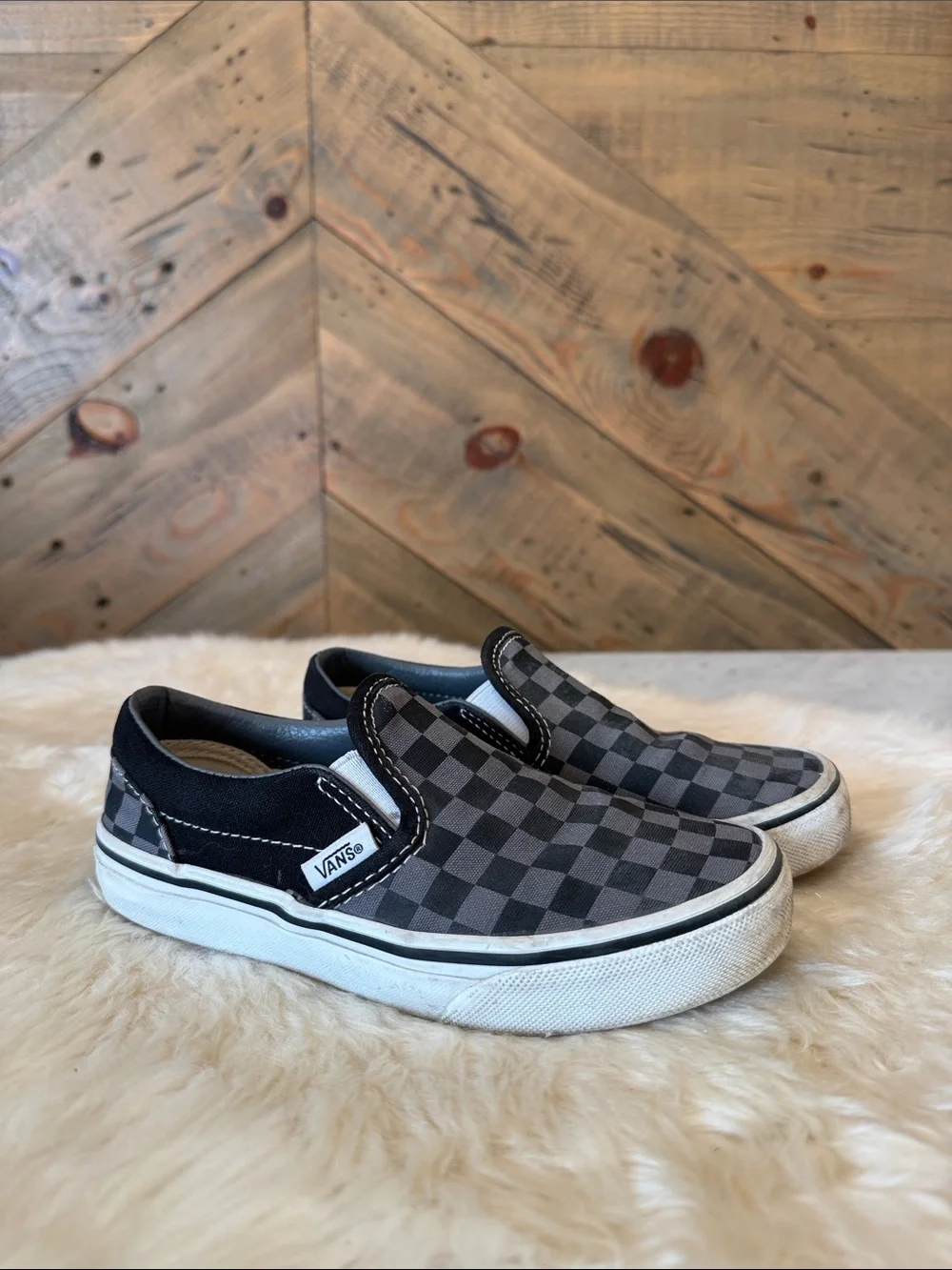 Vans Kids Slip-On Checkerboard Sneakers 13